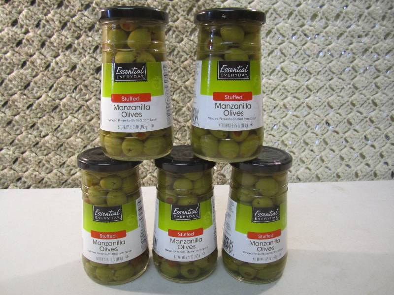 lot 314 image: Lot of 5 Jars Stuffed Manzanilla Ol...