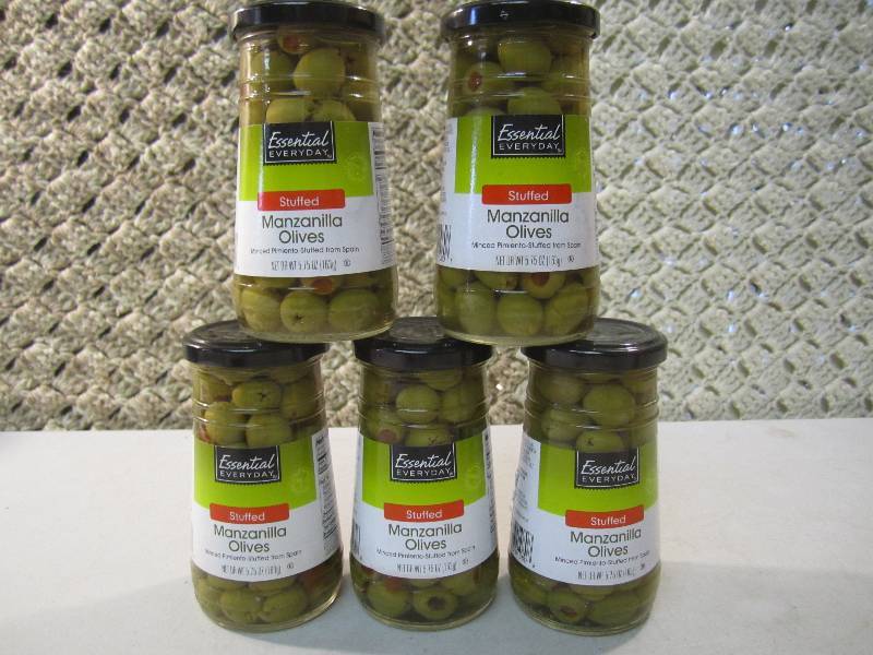lot 315 image: Lot of 5 Jars Stuffed Manzanilla Ol...