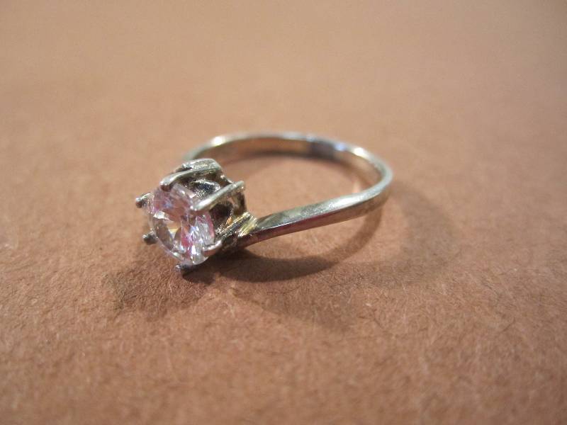 lot 25 image: Sterling Silver Ring with Large Sto...