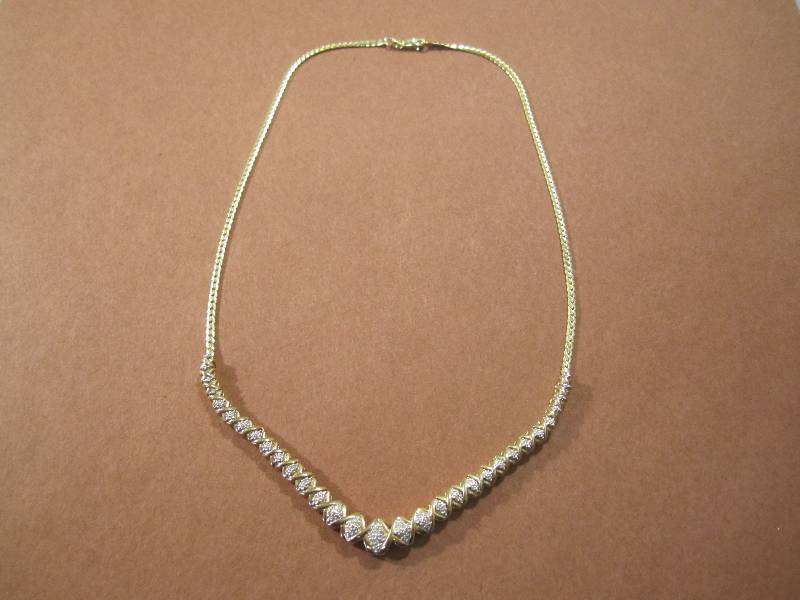 lot 31 image: Gold Tone Necklace Marked 925 with ...