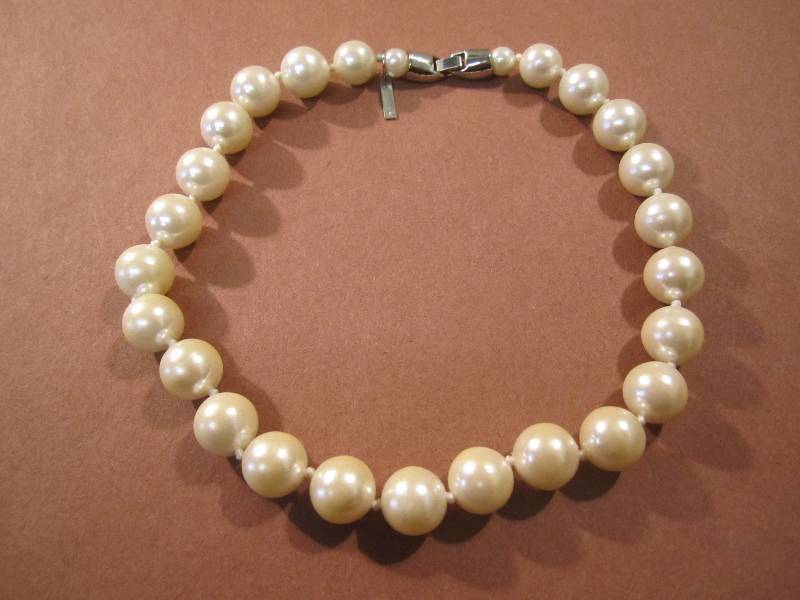lot 34 image: PearlPearl Like Necklace Marked Ca...