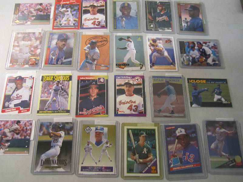 lot 95 image: Lot of 24 Baseball Cards in Sleeves...