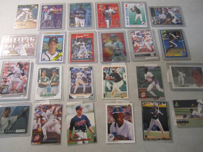 lot 97 image: Lot of 24 Baseball Cards in Sleeves...