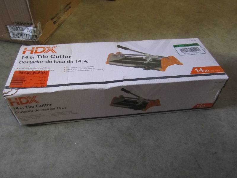 lot 172 image: HDX 14 Tile Cutter Open Box  RM3...