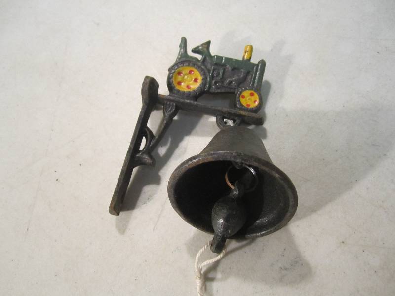 lot 203 image: All Cast Iron Bell and Mounting Bra...