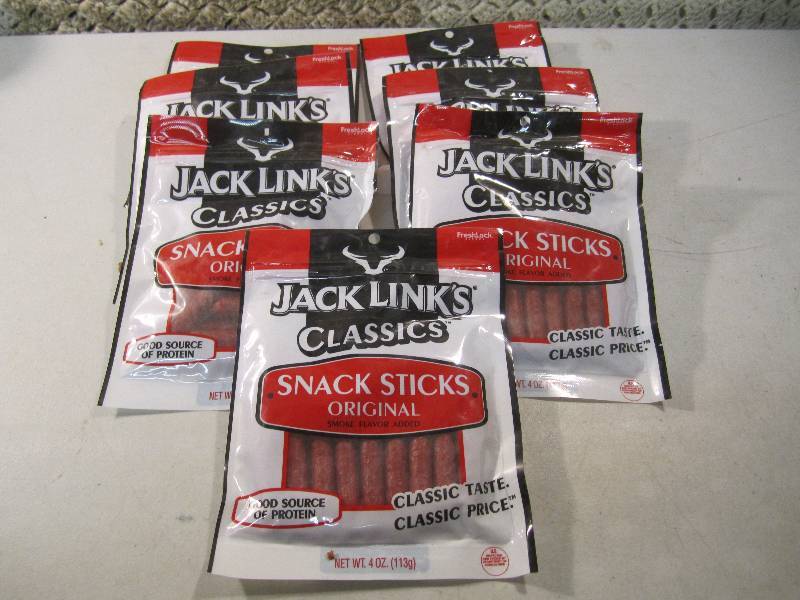 lot 216 image: Lot of 7 Bags Jack Links Classics S...