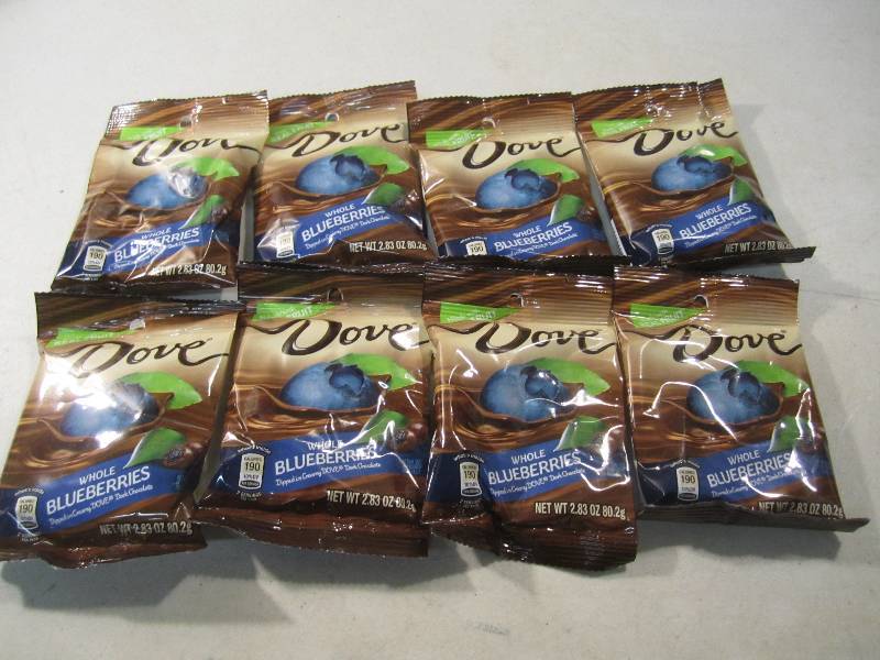 lot 228 image: Lot of 8 Bags Dove Dark Chocolate C...