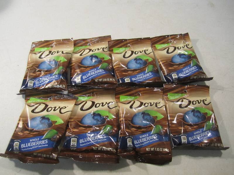 lot 229 image: Lot of 8 Bags Dove Dark Chocolate C...