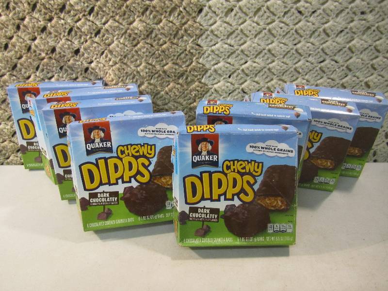 lot 239 image: Lot of 8 Boxes Quaker Chewy Dipps D...
