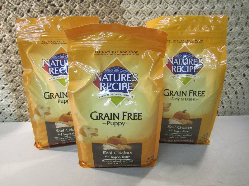lot 249 image: Lot of 3 Bags Natures Recipe Grain ...