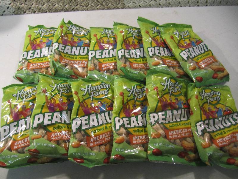 lot 251 image: Lot of 12 Bags Hampton Farms Salted...