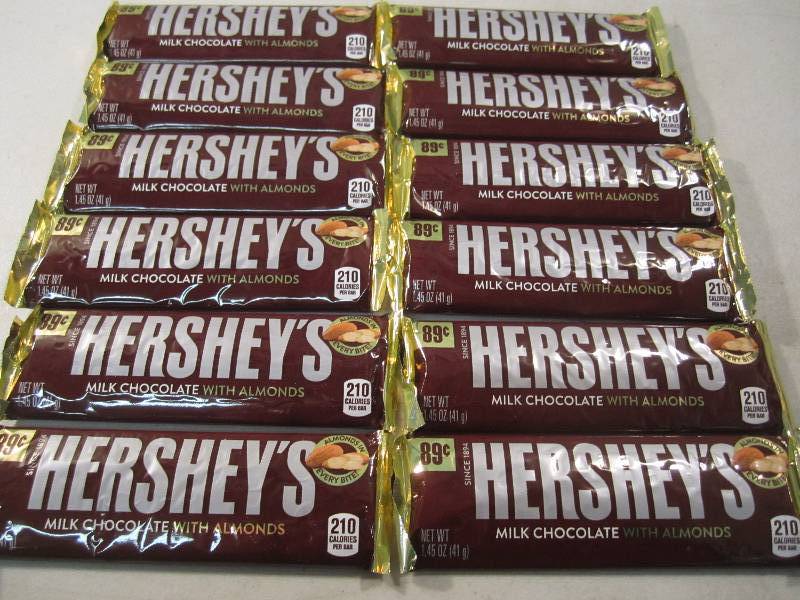 lot 260 image: Lot of 12 Hersheys Milk Chocolate w...