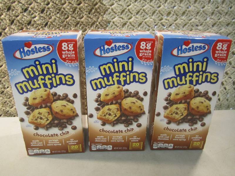 lot 267 image: 3 Boxes of Hostess Mini Muffins Cho...