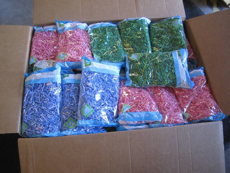 lot 290 image: Large Box Full Bags of Easter Grass...