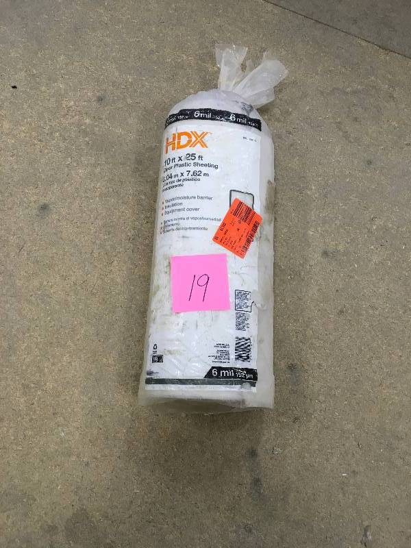 HDX 10 ft. x 25 ft. Clear 6 mil Plastic Sheeting open box