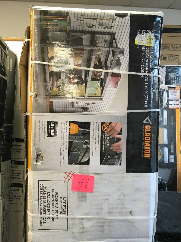 Gladiator 73 in. H x 77 in. W x 24 in. D 4-Shelf Welded Steel Garage Shelving Unit NEW