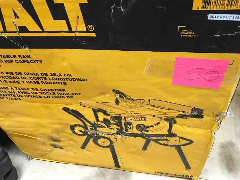 DEWALT 15 Amp 10 in. Job Site Table Saw with Rolling Stand OPEN BOX NEVER USED