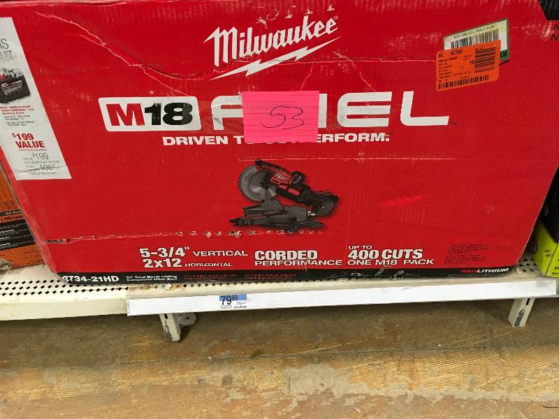 Milwaukee M18 FUEL 18-Volt Lithium-Ion Brushless Cordless 10 in. Dual Bevel Sliding Compound Miter Saw Kit W(1) 9.0Ah Battery NOT USED