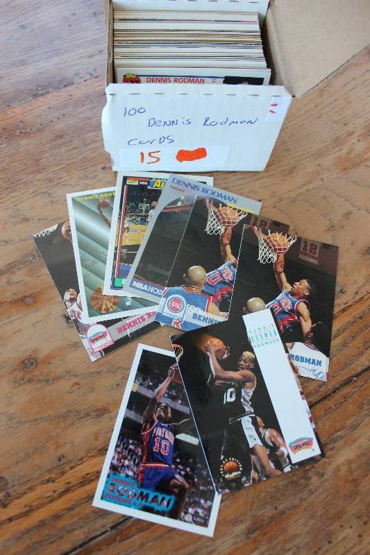 lot 15 image: 100 Dennis Rodman Cards...