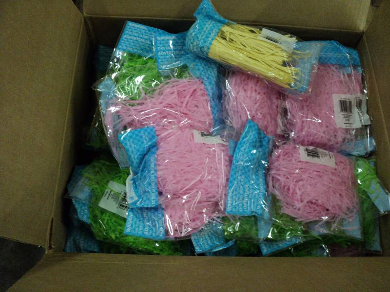 lot 202 image: box of Easter grass and case of egg...