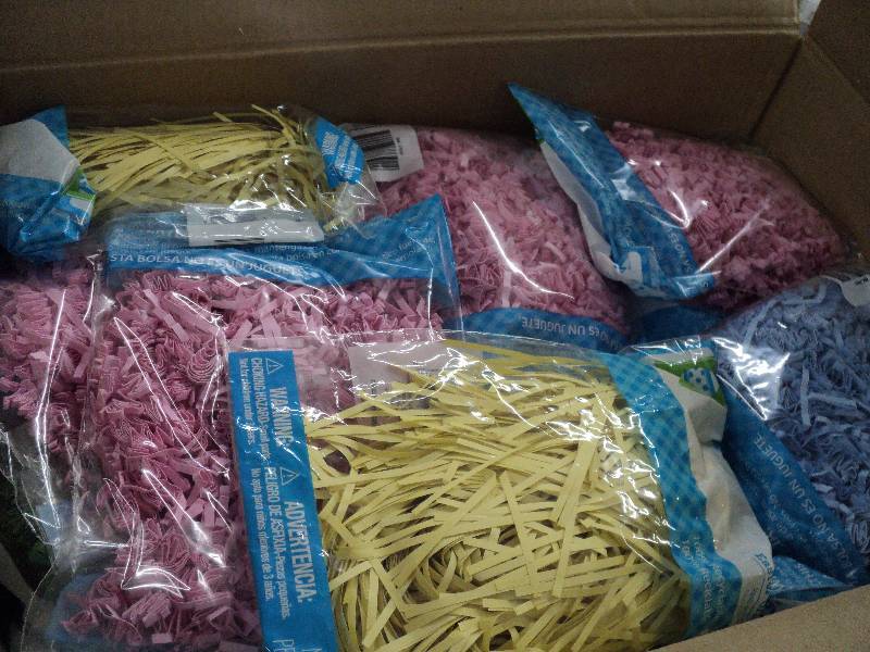 lot 234 image: box of Easter supplies, eggs, grass...