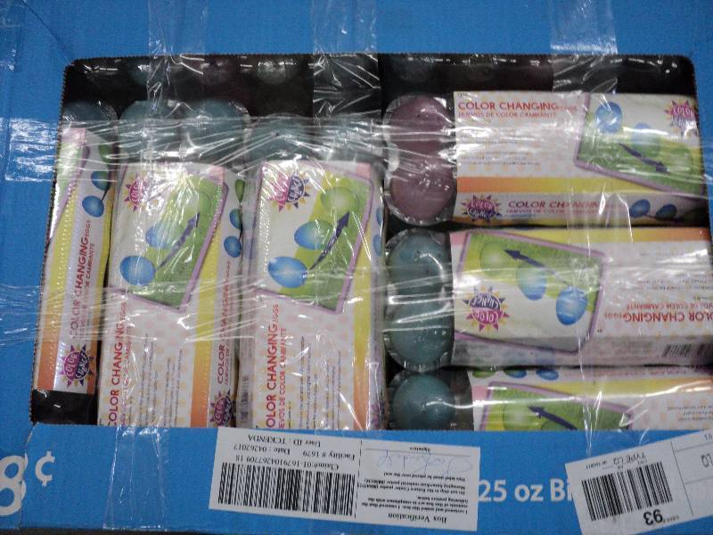 lot 308 image: case of eggs and coloring kits and ...