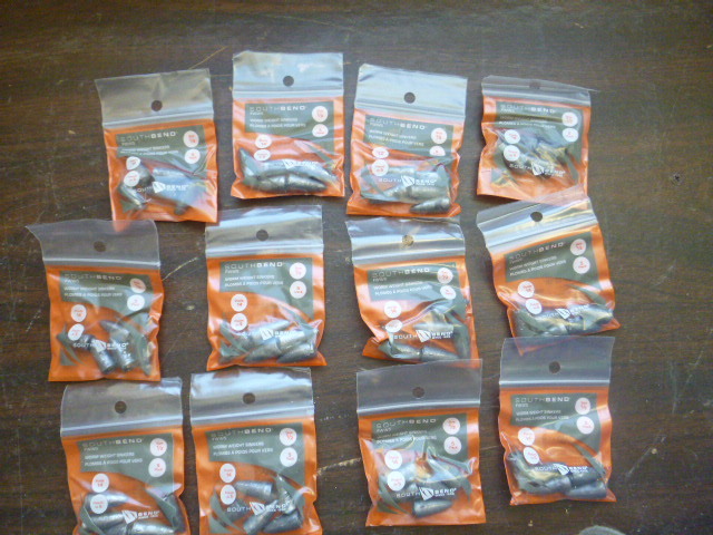 lot 167 image: 12 South Bend Worm Weight Sinkers