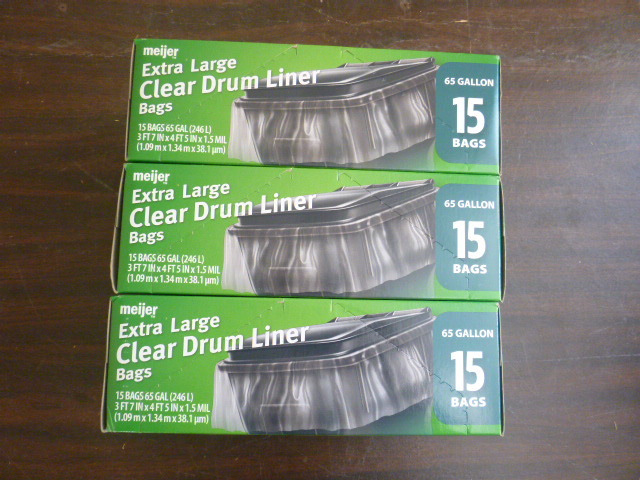 lot 182 image: 6 Boxes of Meijer Extra Large Clear Drum Liners