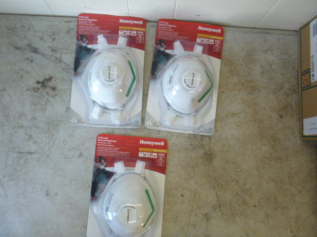 lot 184 image: 3 Honeywell P100 Lead Removal Respirators