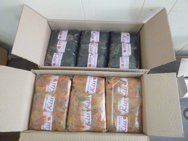 lot 185 image: 2 Boxes of Red Heart Kiss Yarn