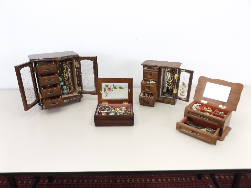 4 Boxes FULL of Antique and Vintage Costume Jewelry