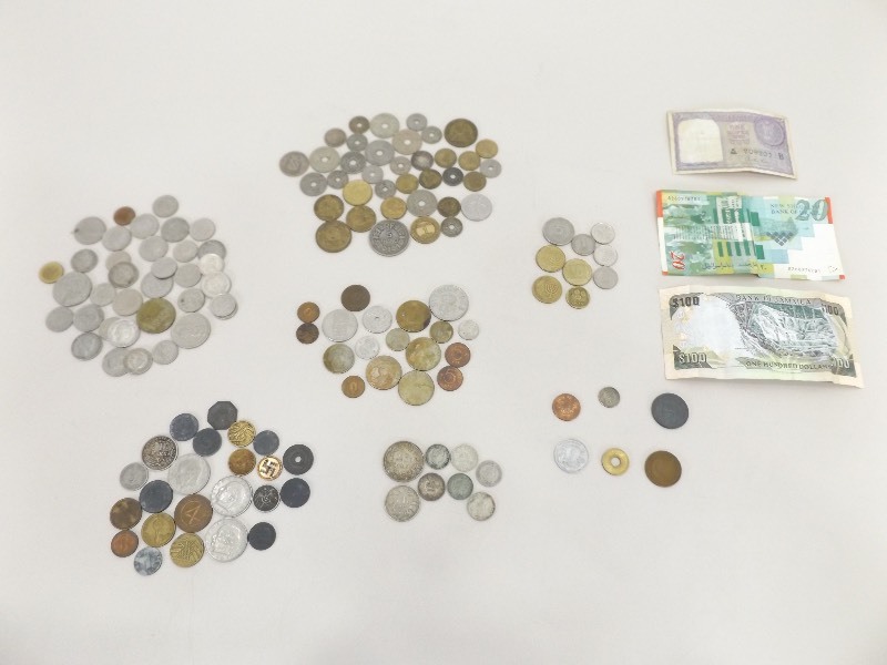 Lot of Misc Foreign Coins and Currency