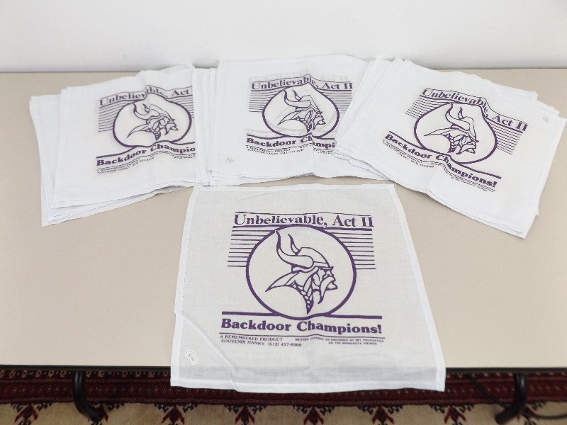 Lot of Vintage NOS Minnesota Vikings Rally Hankies