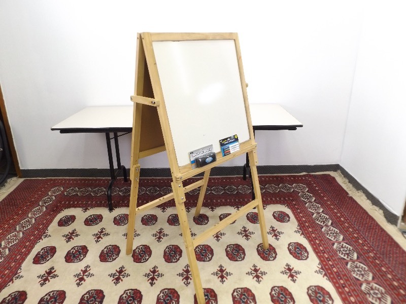 Easel Style White Board Black Board w New Markers and Eraser
