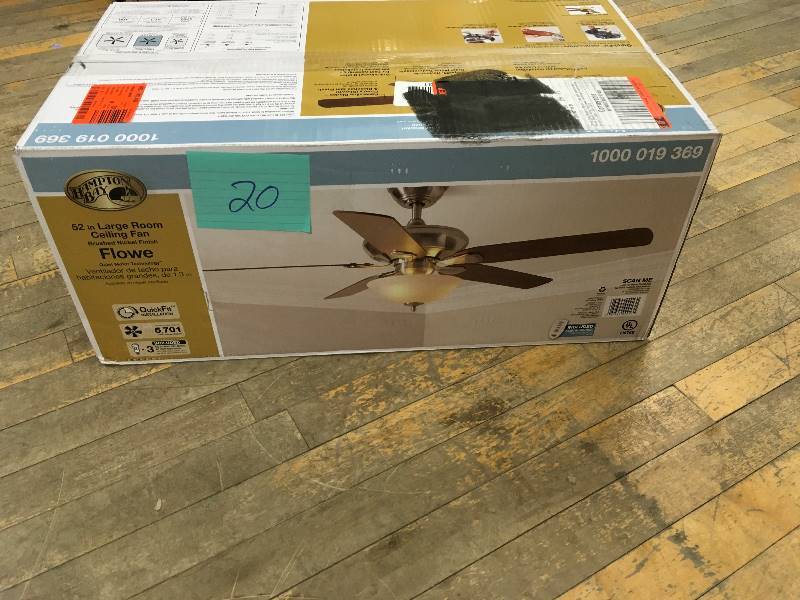 Hampton Bay Flowe 52 In Large Room Ceiling Fan In Brushed