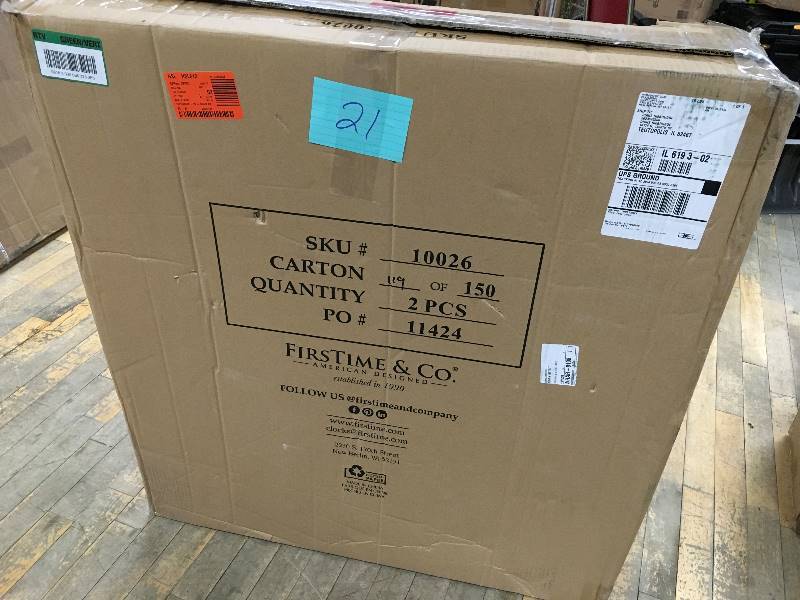 lot 21 image: FirsTime 29 in. Round Majestic Hollow Wall Clock open box not used