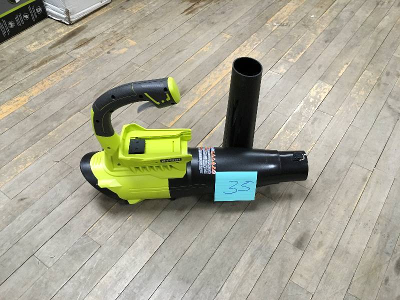 lot 35 image: Ryobi 155 MPH 300 CFM 40-Volt Lithioum-Ion Cordless Jet Fan Leaf Blower- TOOL ONLY open box not used