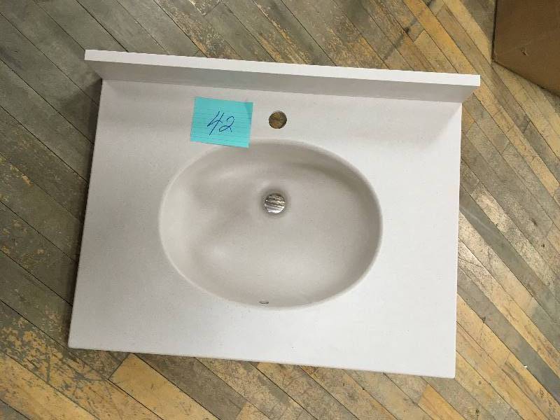 lot 42 image: Swanstone VT1B1925-051 Ellipse 25-Inch by 19-Inch Vanity Top, Tahiti Sand Finish
