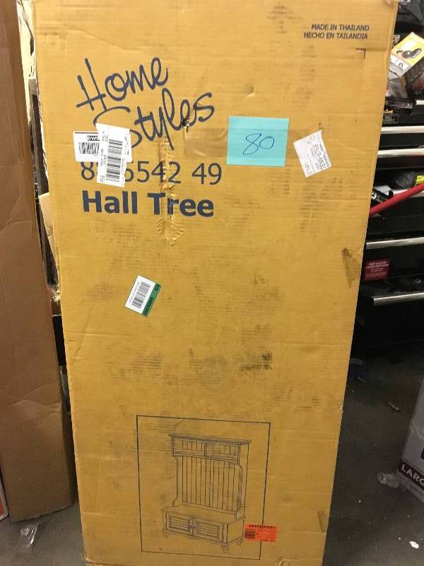 lot 80 image: Home Styles Bermuda Espresso Hall Tree open box not used