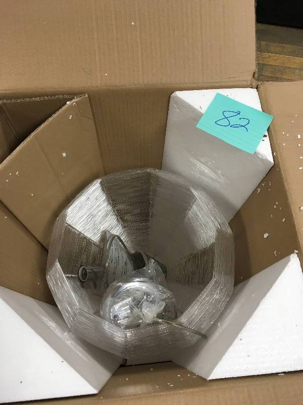 lot 82 image: Trans Globel  PND-959 1 Light Pendant - Adjustable - Polished Chrome open box not used