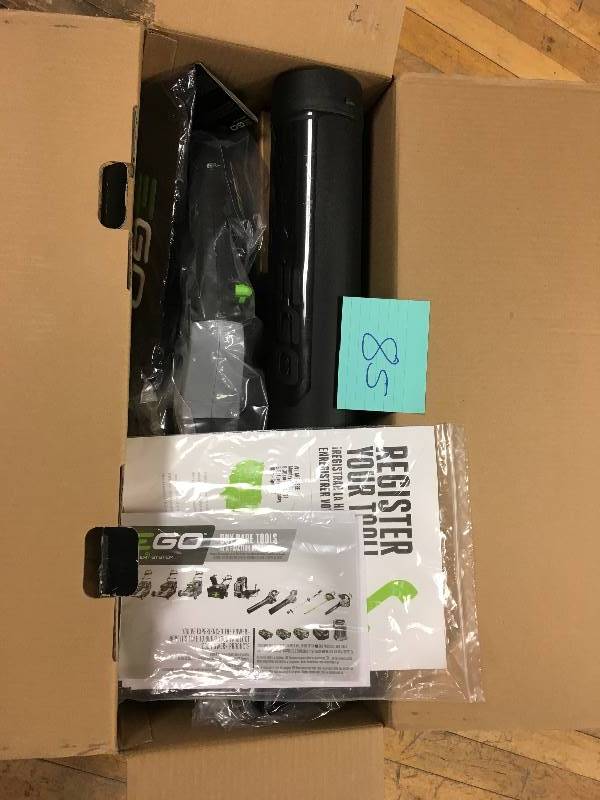 lot 85 image: EGO 56 Volt Cordless Blower, Includes 5.0 Ah Battery and Charger open box not used