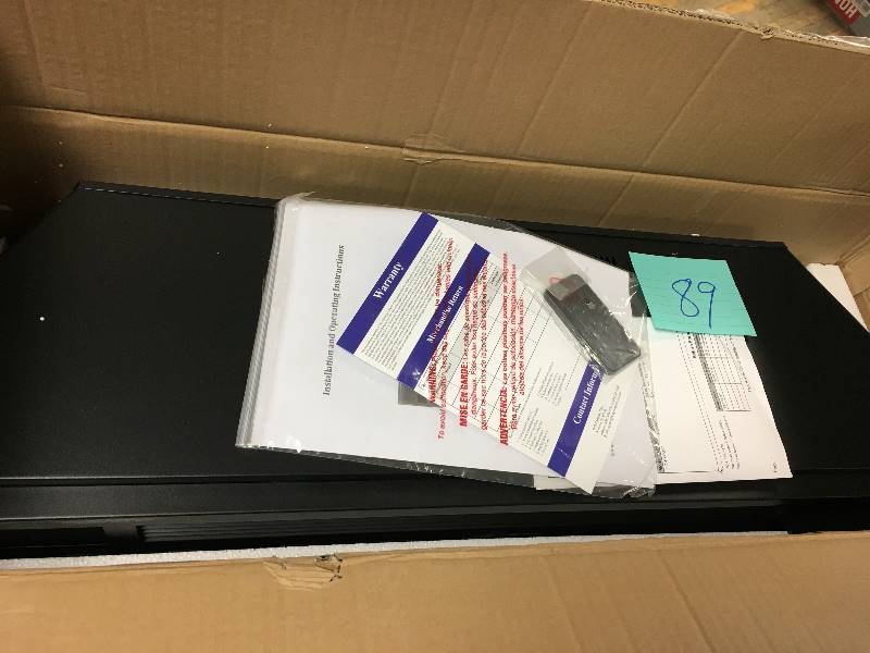 lot 89 image: ADKY 33 in. Freestanding Electric Fireplace Insert Heater in Black with Tempered Glass and Remote Control open box not used