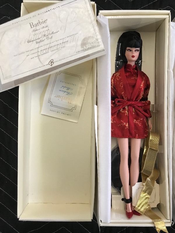 lot 456 image: GOLD LABEL CHINOISERIE RED MOON BARBIES