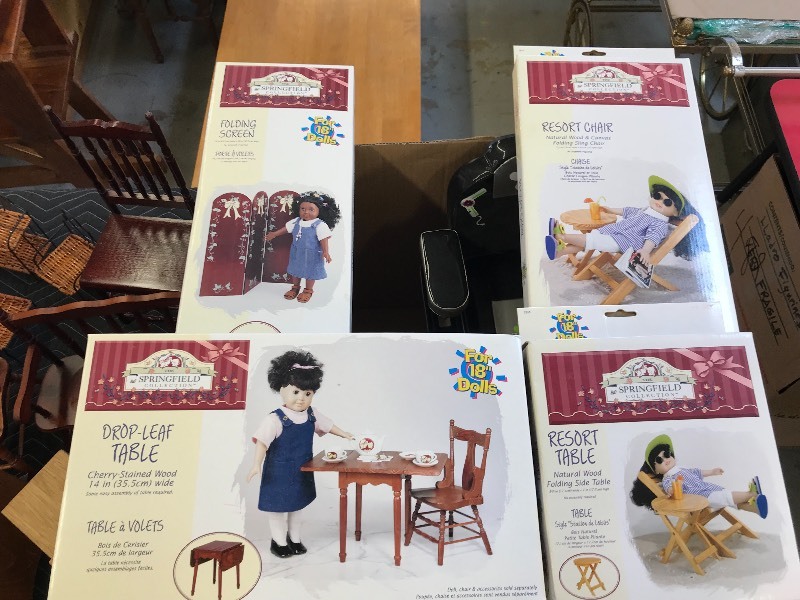 lot 483 image: WOOD, METAL, WICKER PETITE FURNITURE