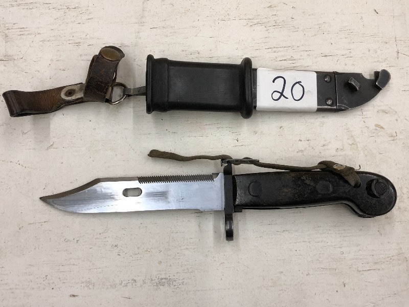 lot 20 image: Vintage AK-47 Bayonet Knife With Sh...