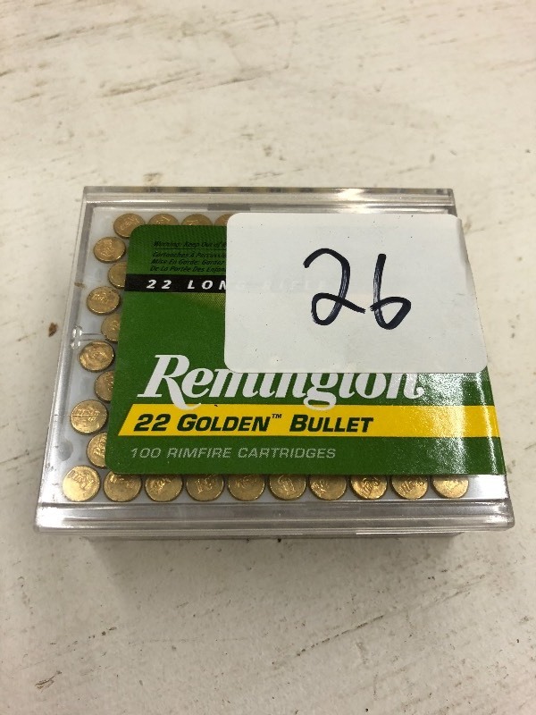 lot 26 image: 100-Round Box Of Remington .22LR Pl...
