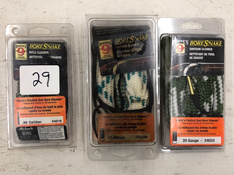 lot 29 image: (3) Boresnake Barrel Cleaners 12-G...