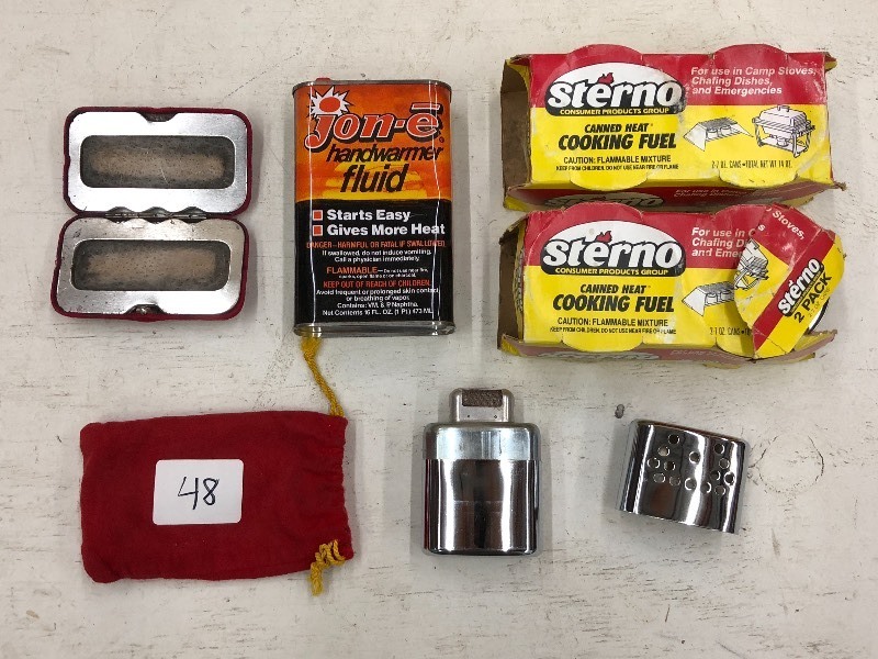 lot 48 image: Lot Of Canned Heat Cooking Fuel, B...