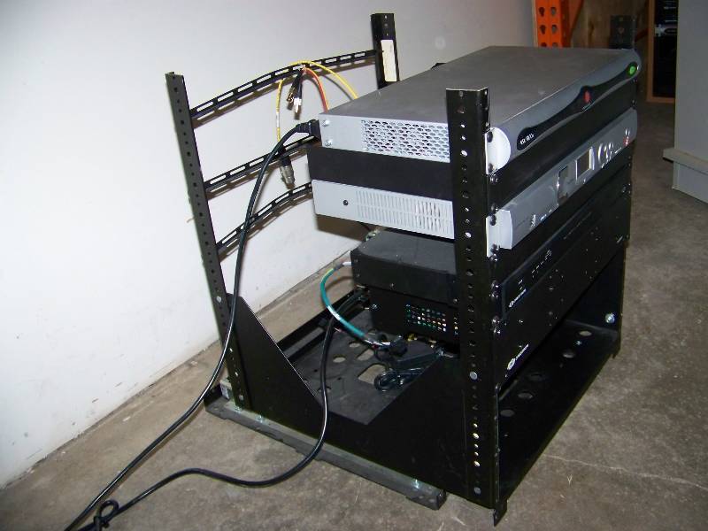 lot 87 image: Small  Compact, Middle Atlantic, Equipment  Component Rack with Slide-Out Base and Various Components