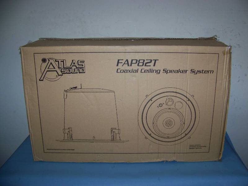 lot 97 image: Pair of NEW Atlas Sound 8 FAP82T Professional Audio Coaxial 70V Ceiling Speakers